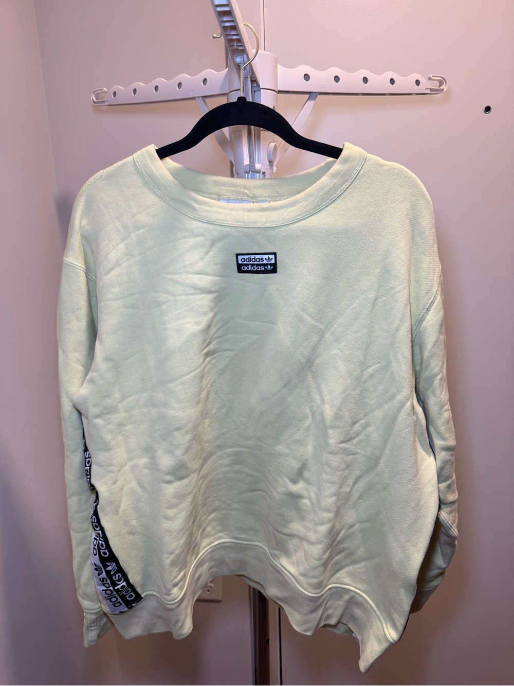 adidas Light Mint Crewneck Sweatshirt with Logo Tape